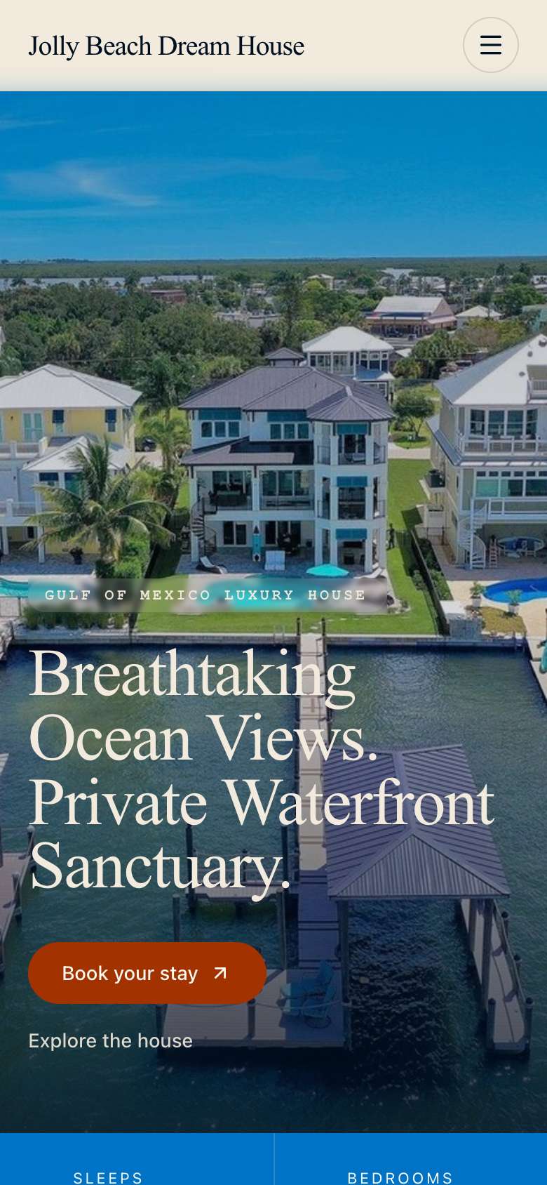 Jolly Homes Vacation Rentals Mobile Web Preview
