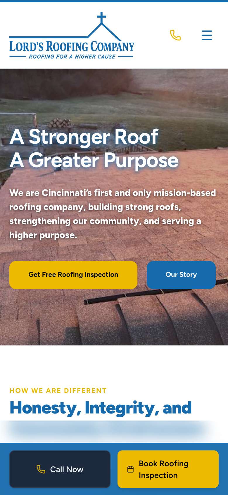 Lord’s Roofing Company Mobile Web Preview