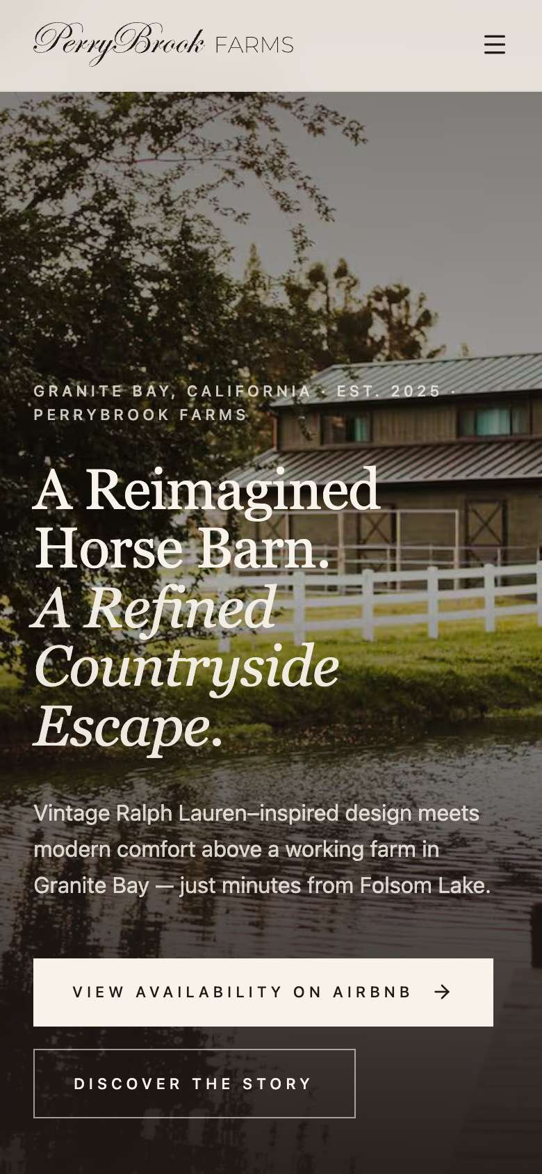 PerryBrook Farms Mobile Web Preview